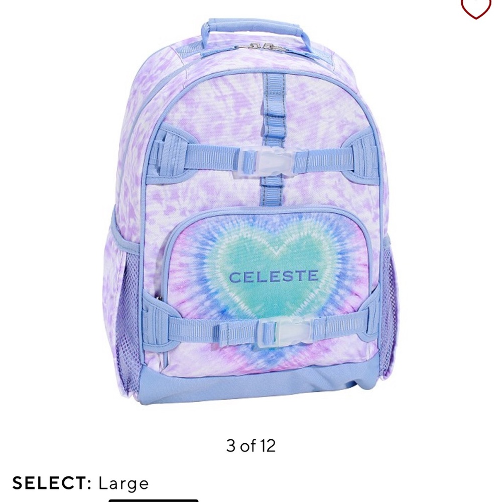 Mackenzie Lavender Heart Tie-Dye Backpacks -Large